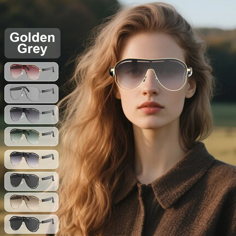 YHA17 AI Translation Smart Glasses EU USA Large Frame Sunscreen Color-changing Stainless Bluetooth Audio Sunglasses Work Glasses - Daisan Mart