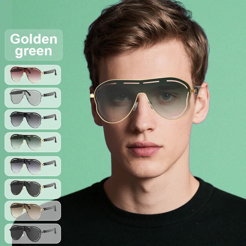 YHA17 AI Translation Smart Glasses EU USA Large Frame Sunscreen Color-changing Stainless Bluetooth Audio Sunglasses Work Glasses - Daisan Mart