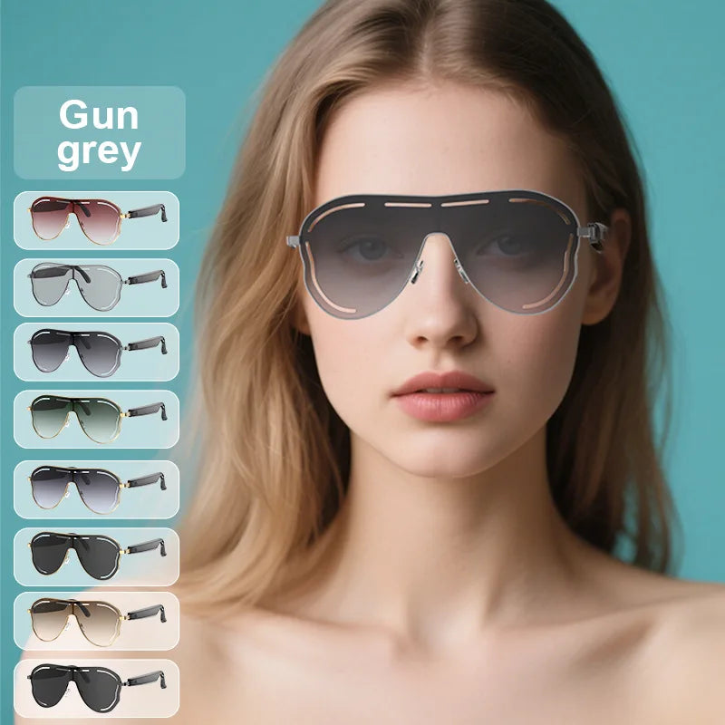YHA17 AI Translation Smart Glasses EU USA Large Frame Sunscreen Color-changing Stainless Bluetooth Audio Sunglasses Work Glasses - Daisan Mart