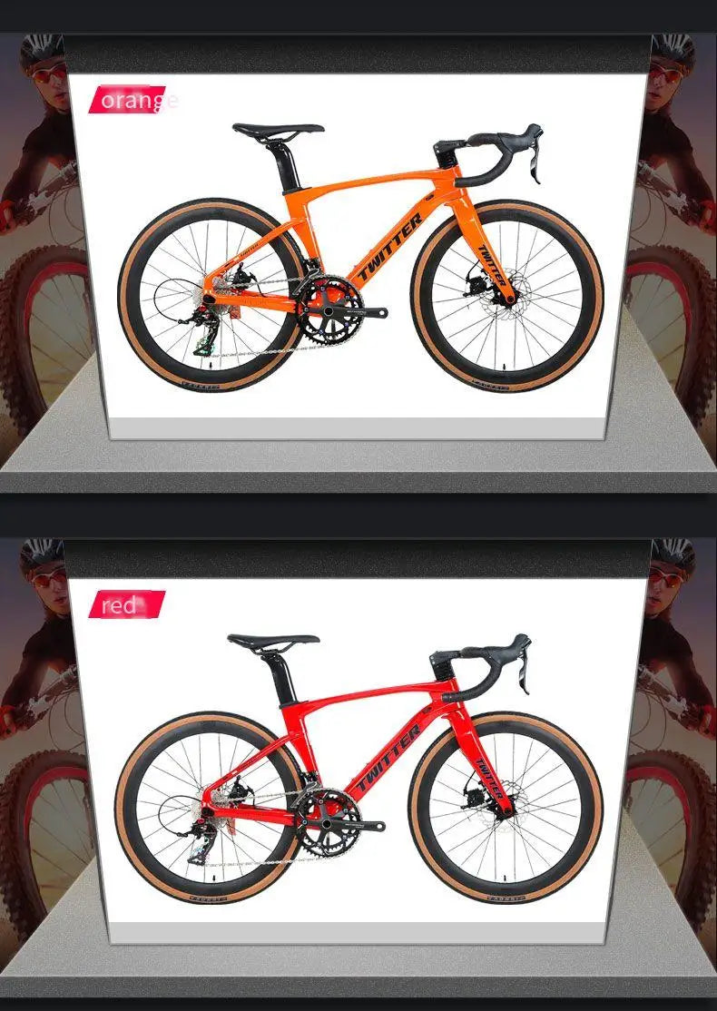 Twitter children's carbon fiber road bike 24 inch Hydraulic Disc Brake Road Racing Bicycle WheelTop GEX-12S  student bicicleta - Daisan Mart