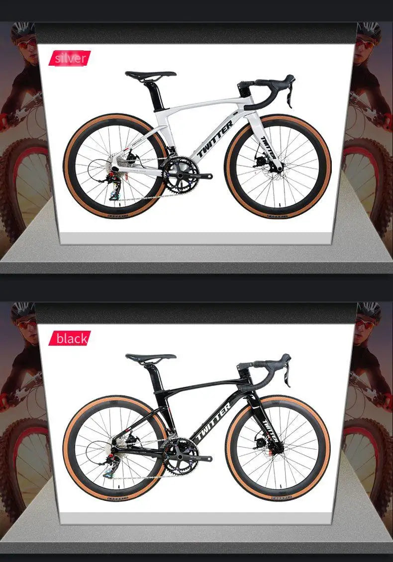 Twitter children's carbon fiber road bike 24 inch Hydraulic Disc Brake Road Racing Bicycle WheelTop GEX-12S  student bicicleta - Daisan Mart