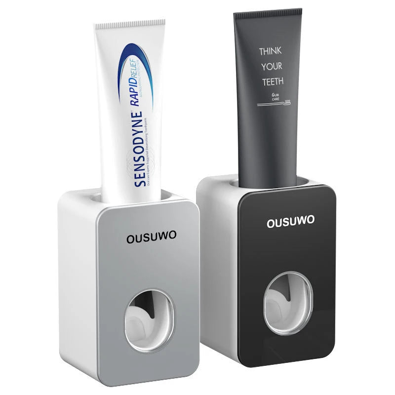 Automatic Toothpaste Dispenser Dust-proof Toothbrush Holder Wall Mount Stand Bathroom Accessories Set  Squeezer - Daisan Mart