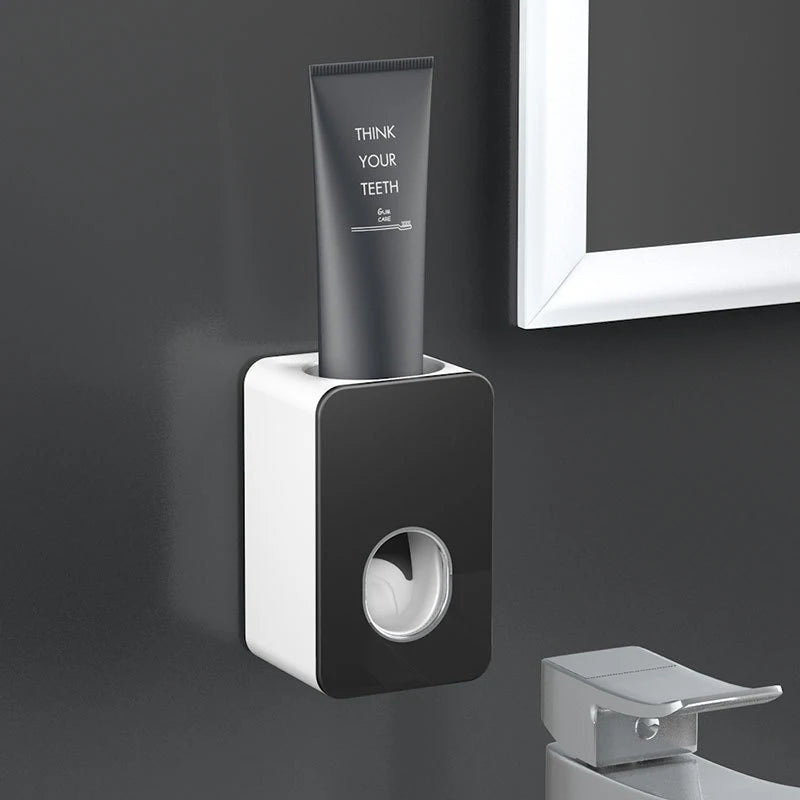 Automatic Toothpaste Dispenser Dust-proof Toothbrush Holder Wall Mount Stand Bathroom Accessories Set  Squeezer - Daisan Mart