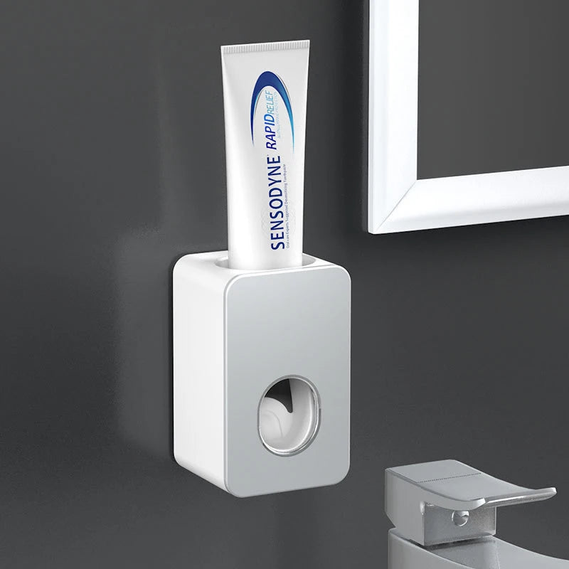 Automatic Toothpaste Dispenser Dust-proof Toothbrush Holder Wall Mount Stand Bathroom Accessories Set  Squeezer - Daisan Mart