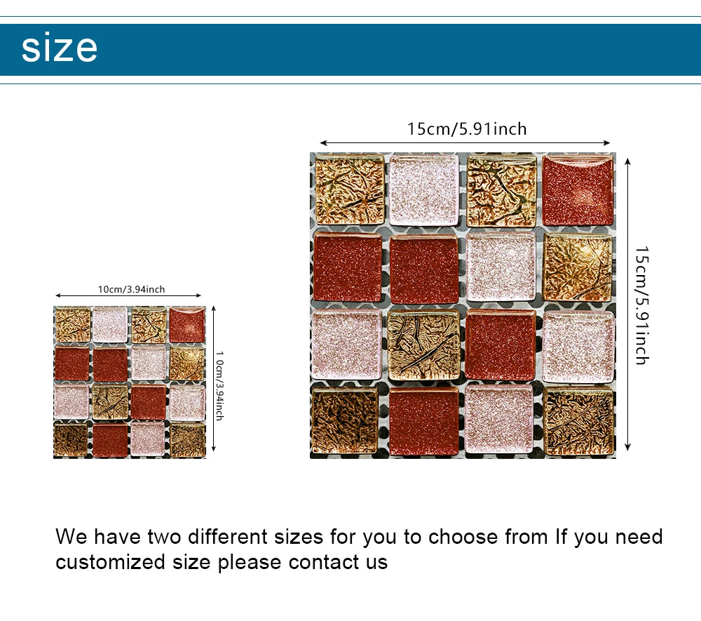 Bộ 10 Miếng Dán Gạch Mosaic Chống Nước Nhà Bếp - Daisan Mart