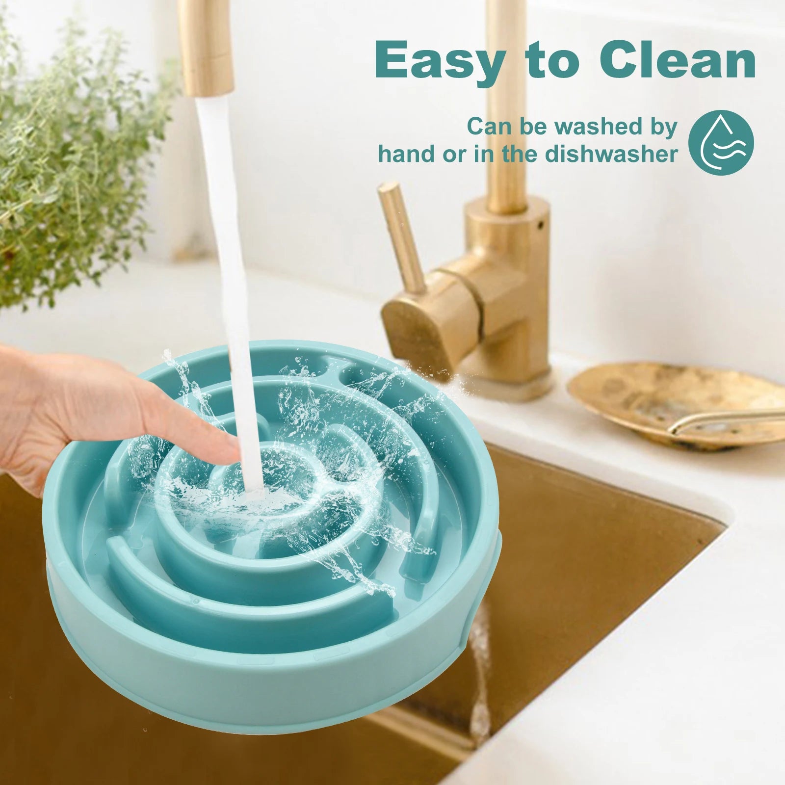 Pet Dog Slow Feeder Bowl Fun Non Slip Anti-Gulping Slower Food Feeding Dishes Eco Dog Bowl for Large Medium Small Dogs Puppy - Daisan Mart