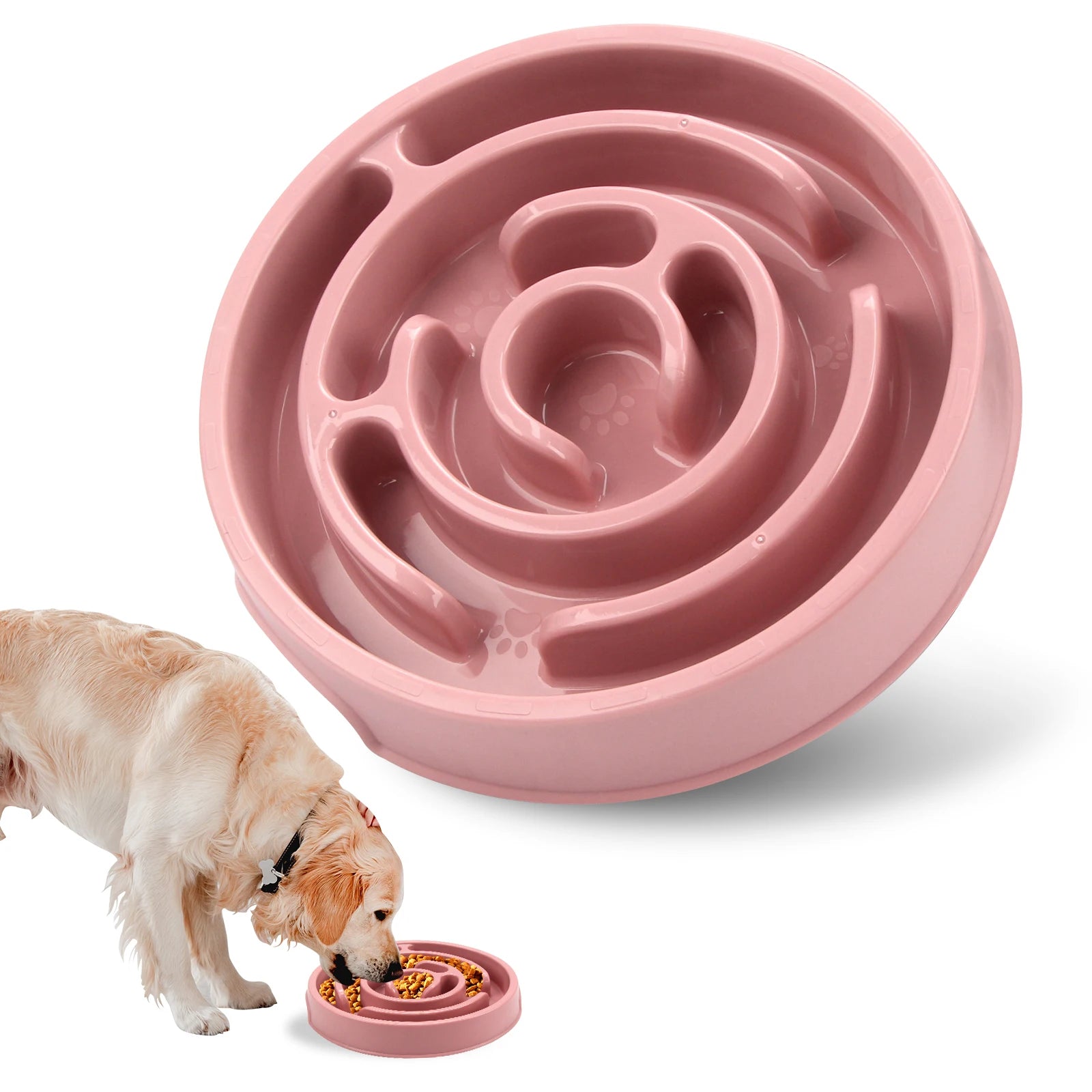 Pet Dog Slow Feeder Bowl Fun Non Slip Anti-Gulping Slower Food Feeding Dishes Eco Dog Bowl for Large Medium Small Dogs Puppy - Daisan Mart