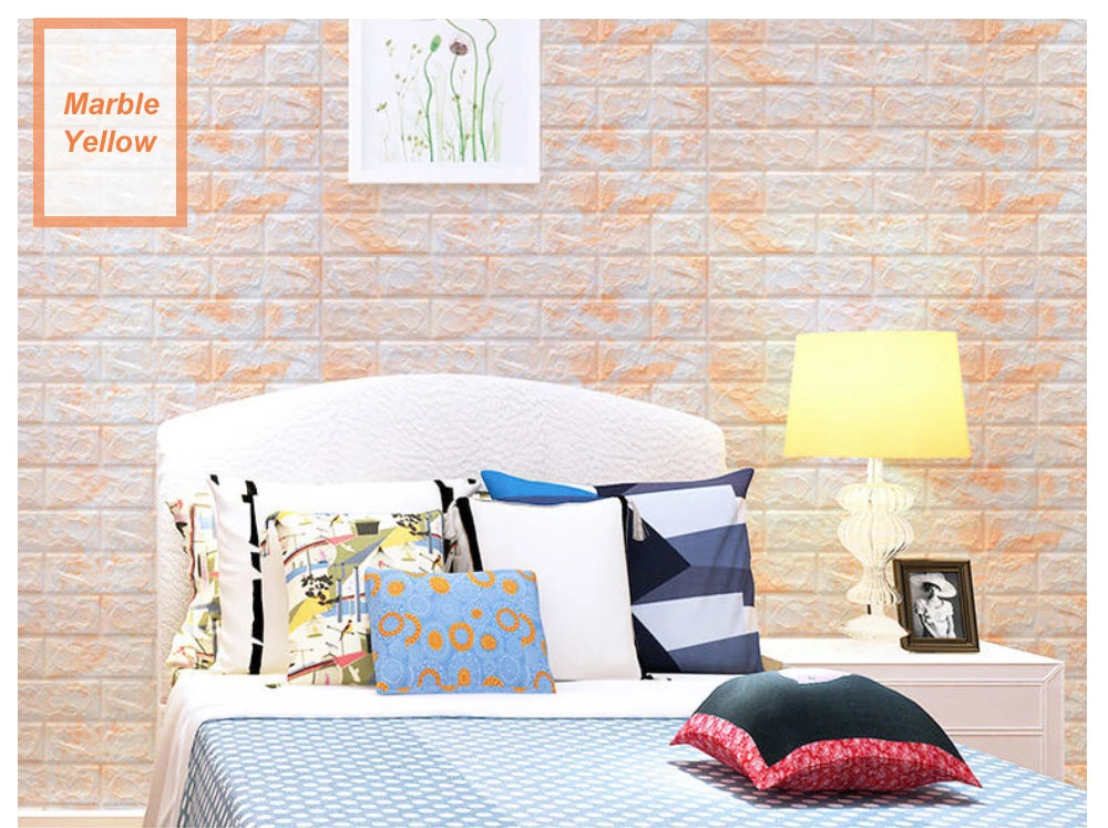 3D Brick Wall Sticker Strong three-dimensional 77*70cm Monochrome and Retro adesivos de parede paper Bring the fun of home life - Daisan Mart