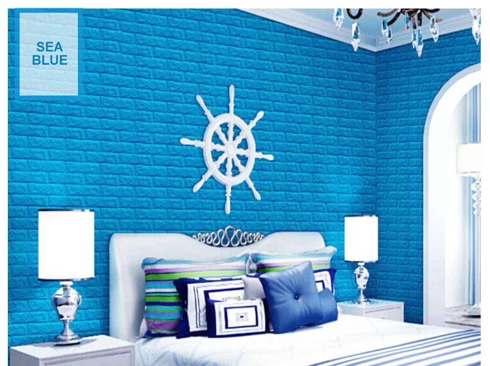 3D Brick Wall Sticker Strong three-dimensional 77*70cm Monochrome and Retro adesivos de parede paper Bring the fun of home life - Daisan Mart