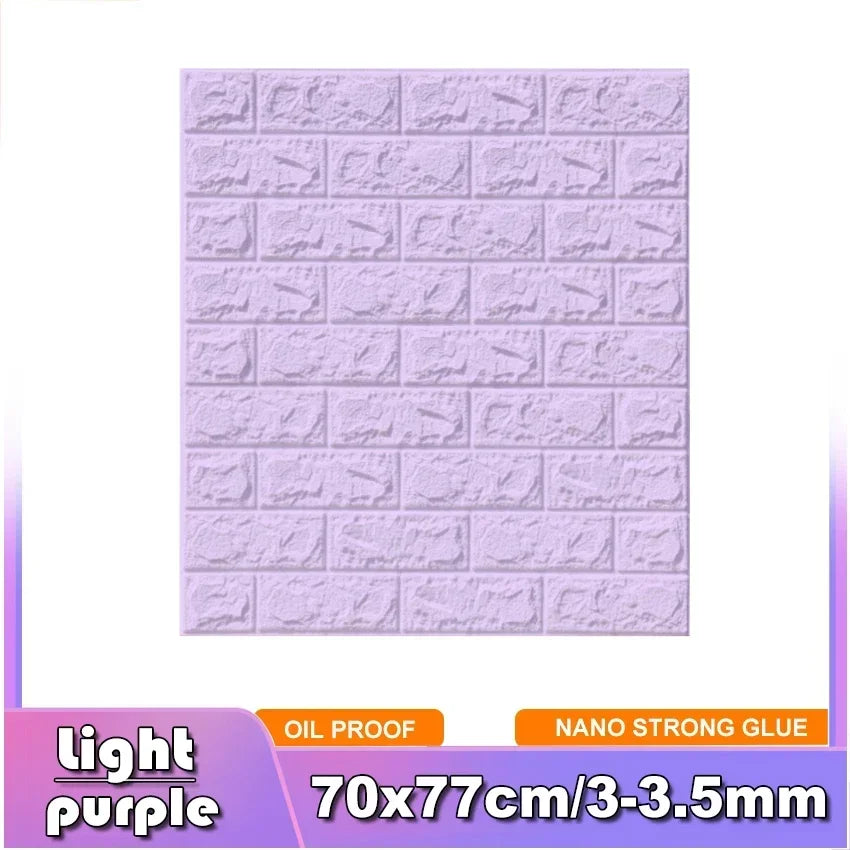 3D Brick Wall Sticker Strong three-dimensional 77*70cm Monochrome and Retro adesivos de parede paper Bring the fun of home life - Daisan Mart