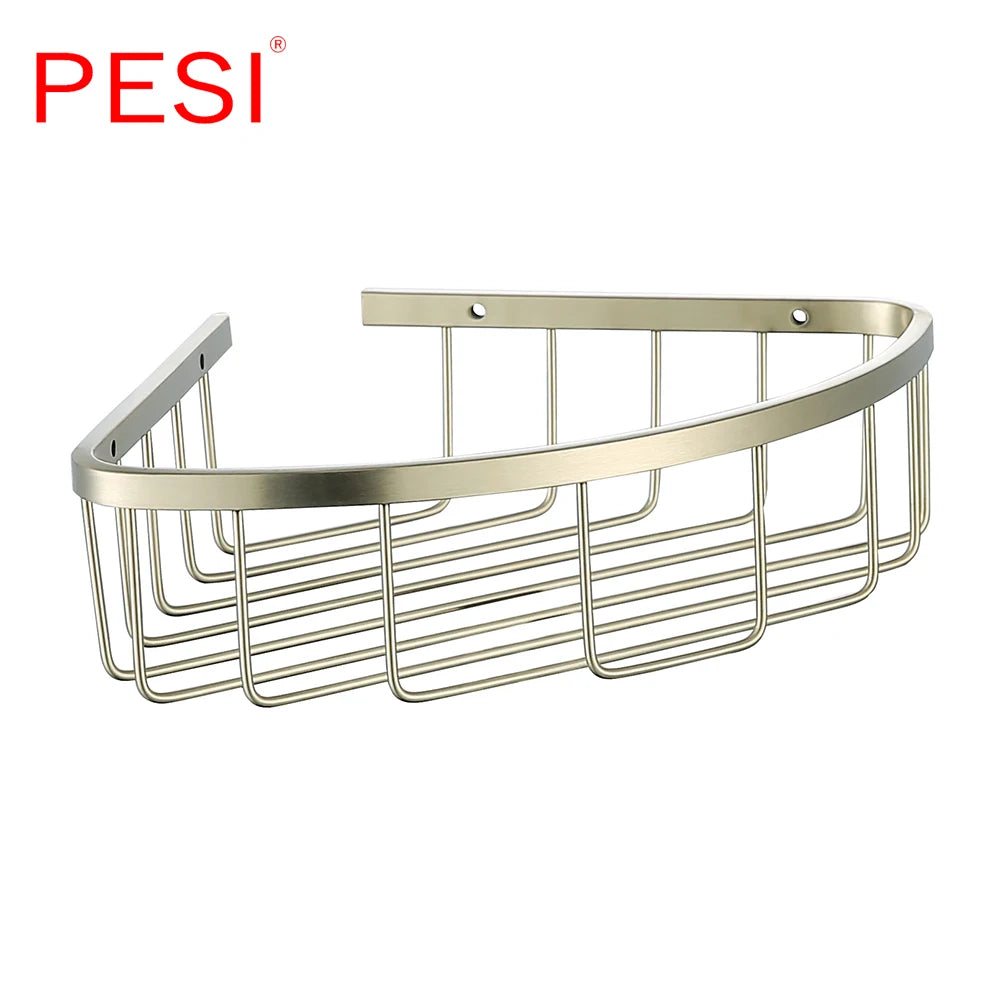 Bathroom Shelf Black Stainless Steel Single Bathroom Shelves Shower Storage Rack Wall Mounted Corner Basket Shampoo Shelf. - Daisan Mart