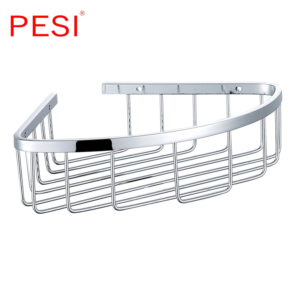 Bathroom Shelf Black Stainless Steel Single Bathroom Shelves Shower Storage Rack Wall Mounted Corner Basket Shampoo Shelf. - Daisan Mart
