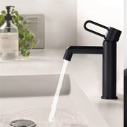 Matte Black Washbasin Faucet Bathroom Basin Sink Faucet Hot and Cold Bathroom Faucet Modern Deck-Mounted Basin Mixer Tap - Daisan Mart