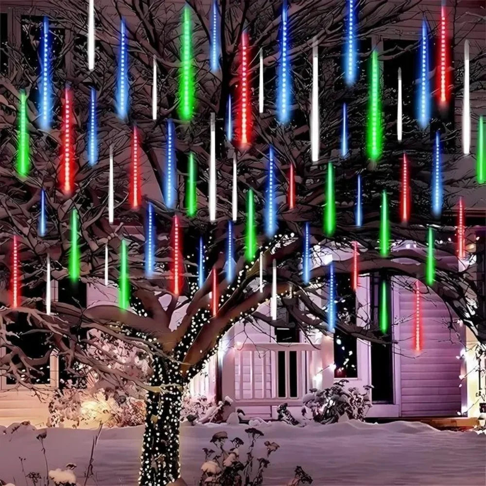 Đèn LED Mưa Sao 8 Ống 30cm Pin AA Trang Trí Sân Vườn - Daisan Mart