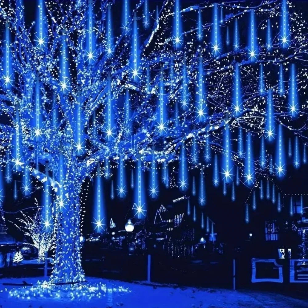 Đèn LED Mưa Sao 8 Ống 30cm Pin AA Trang Trí Sân Vườn - Daisan Mart