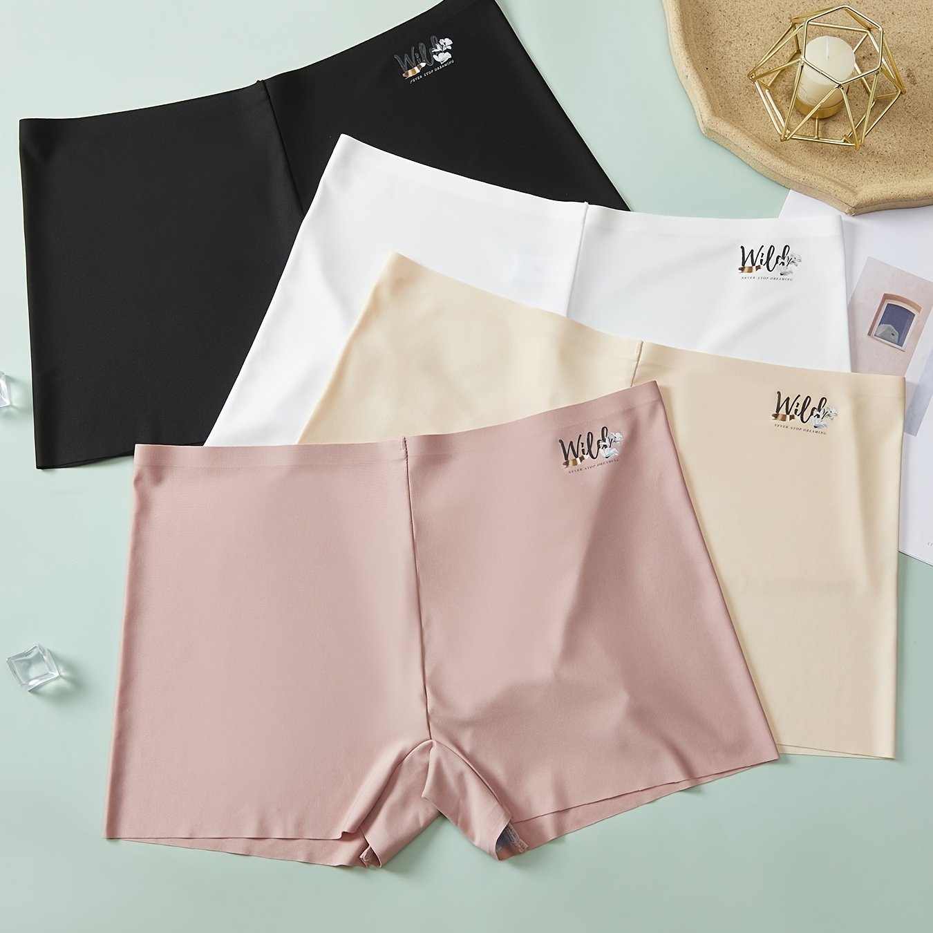 4 Pack Women's Plus Size High Rise Solid Seamless Panties - Medium Stretch, Elegant Design - For Women Seeking Comfort & Support - Perfect for Everyday Wear - Daisan Mart