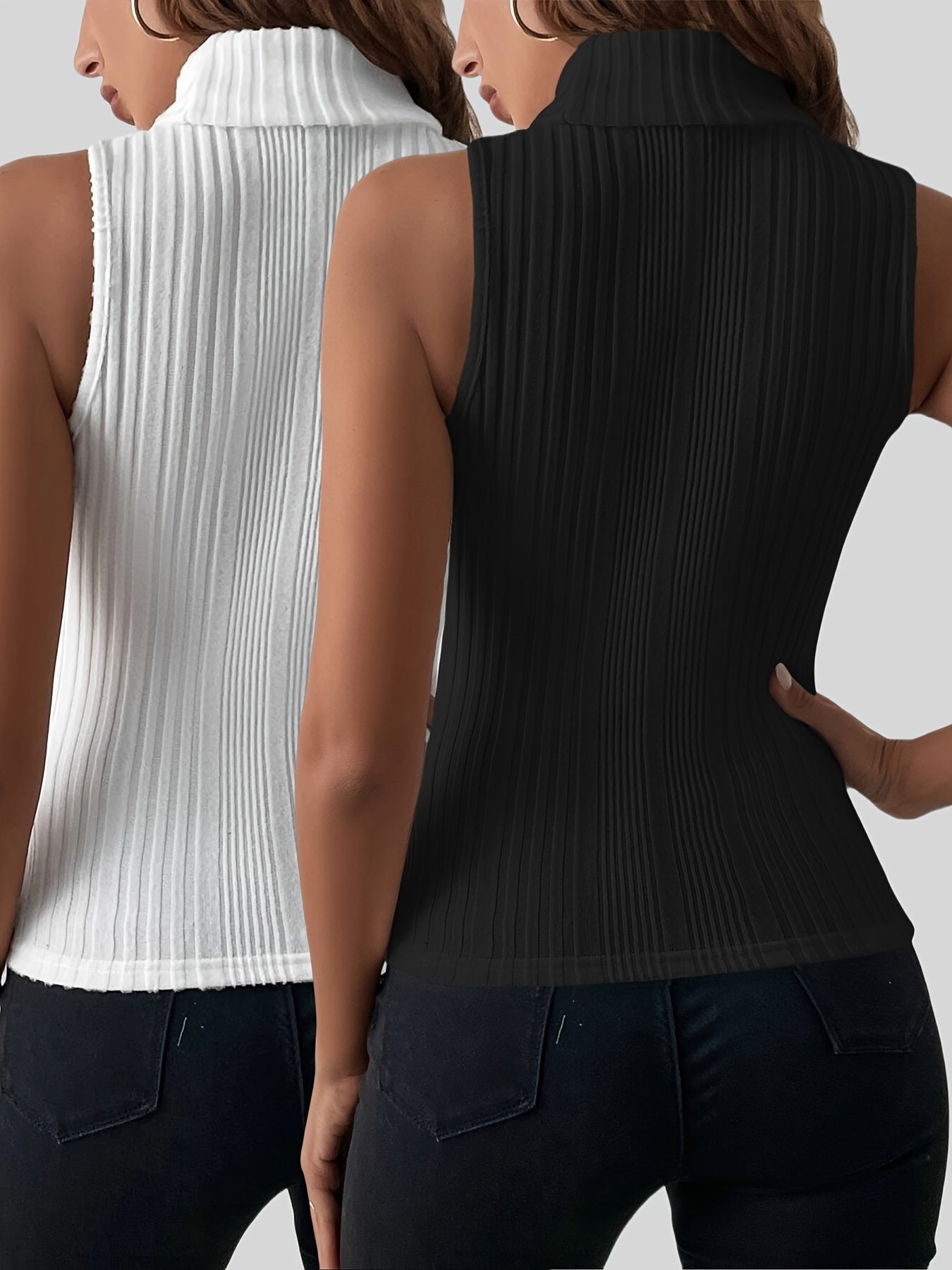 New Stylish And Versatile Elegant Solid Color Tank Top Two-Piece Set for Women at a Discount. - Daisan Mart