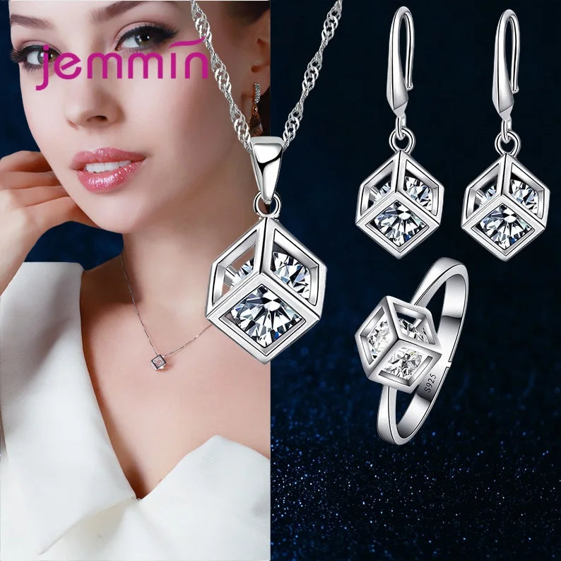 Elegant 925 Silver Jewelry Set for Engagement Party