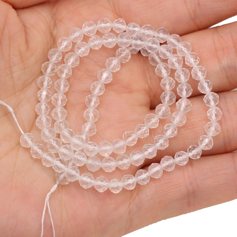 Chuỗi Hạt Thạch Anh Hồng 4mm Tự Nhiên Làm Vòng Tay - Daisan Mart