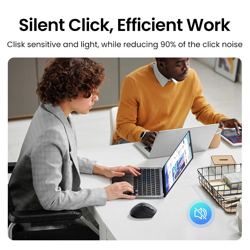 UGREEN 超高速滾輪無線滑鼠 藍牙 5.4/2.4G 人體工學設計 5000DPI 適用於 MacBook 平板電腦 筆記型電腦 桌上型電腦 滑鼠