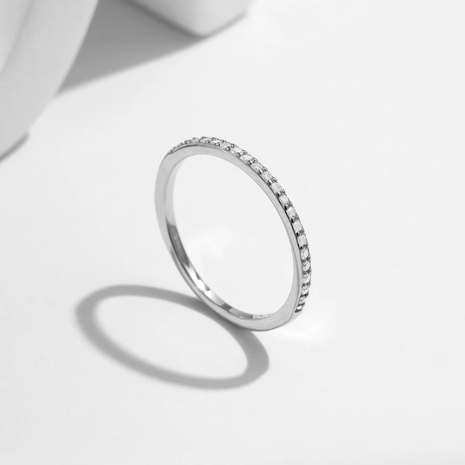 MODIAN D Color Moissanite 925 Sterling Silver Classic Simple Round Hoop Earrings Ring For Women Daily Fine Jewelry Set - Daisan Mart