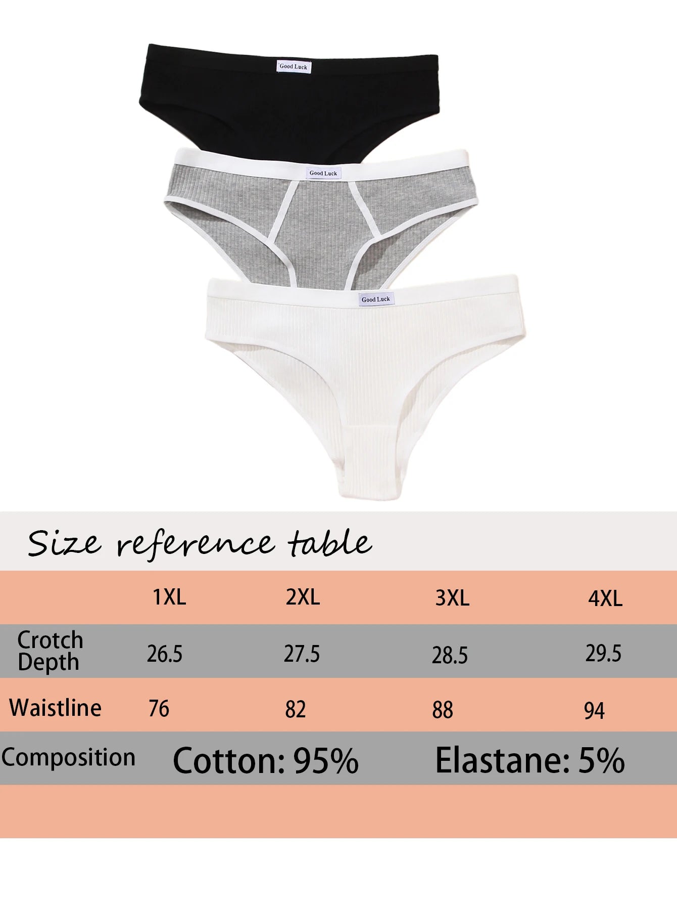 3 pairs of mixed black and white grey base all comfy briefs briefs girls cotton large size underwear - Daisan Mart