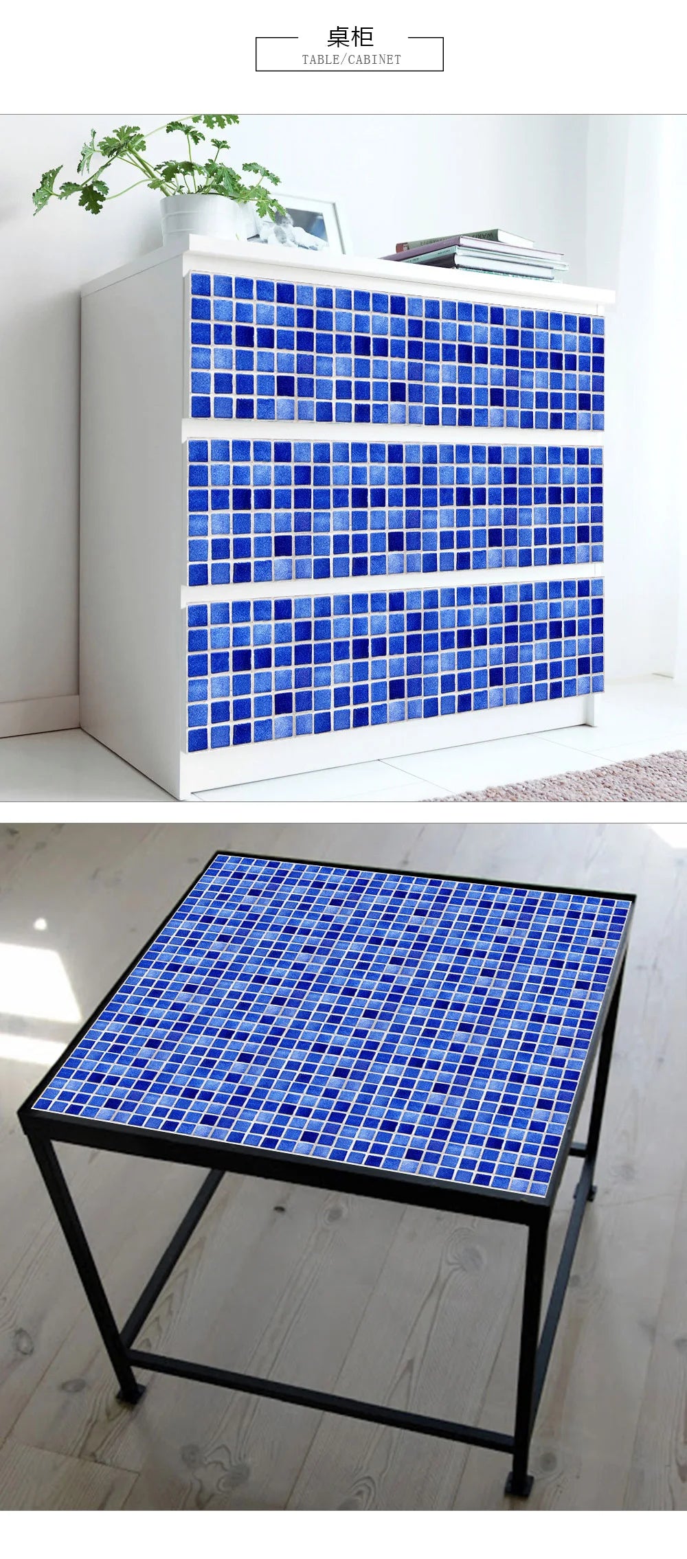 Decal Gạch Xanh Dương Chống Thấm Trang Trí Nội Thất - Daisan Mart
