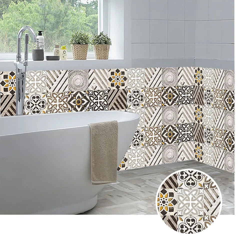 Dán Tường Bếp Xanh Xám Chống Trượt - Gói 10 Miếng - Daisan Mart