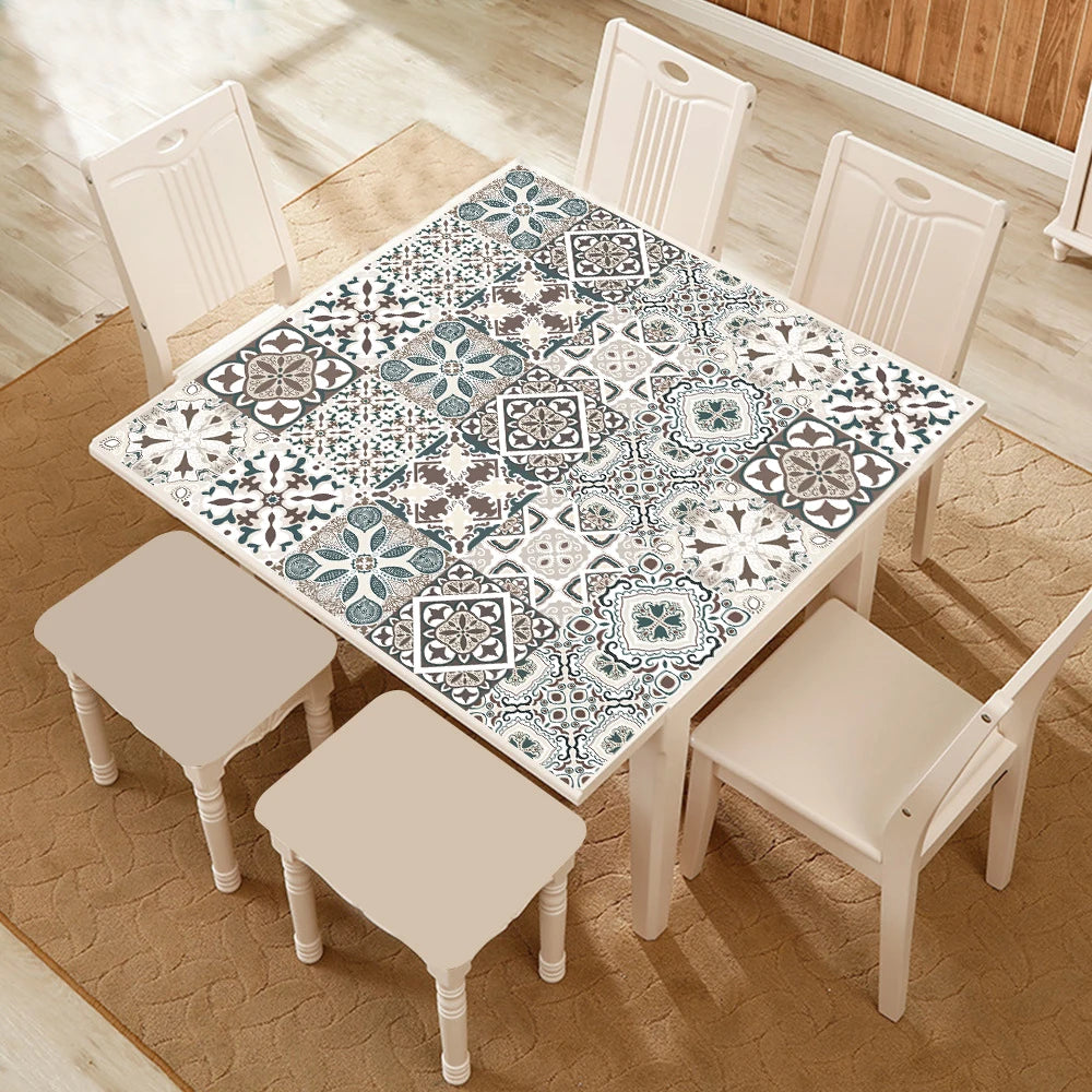 10片裝PVC藍灰色磚紋牆貼