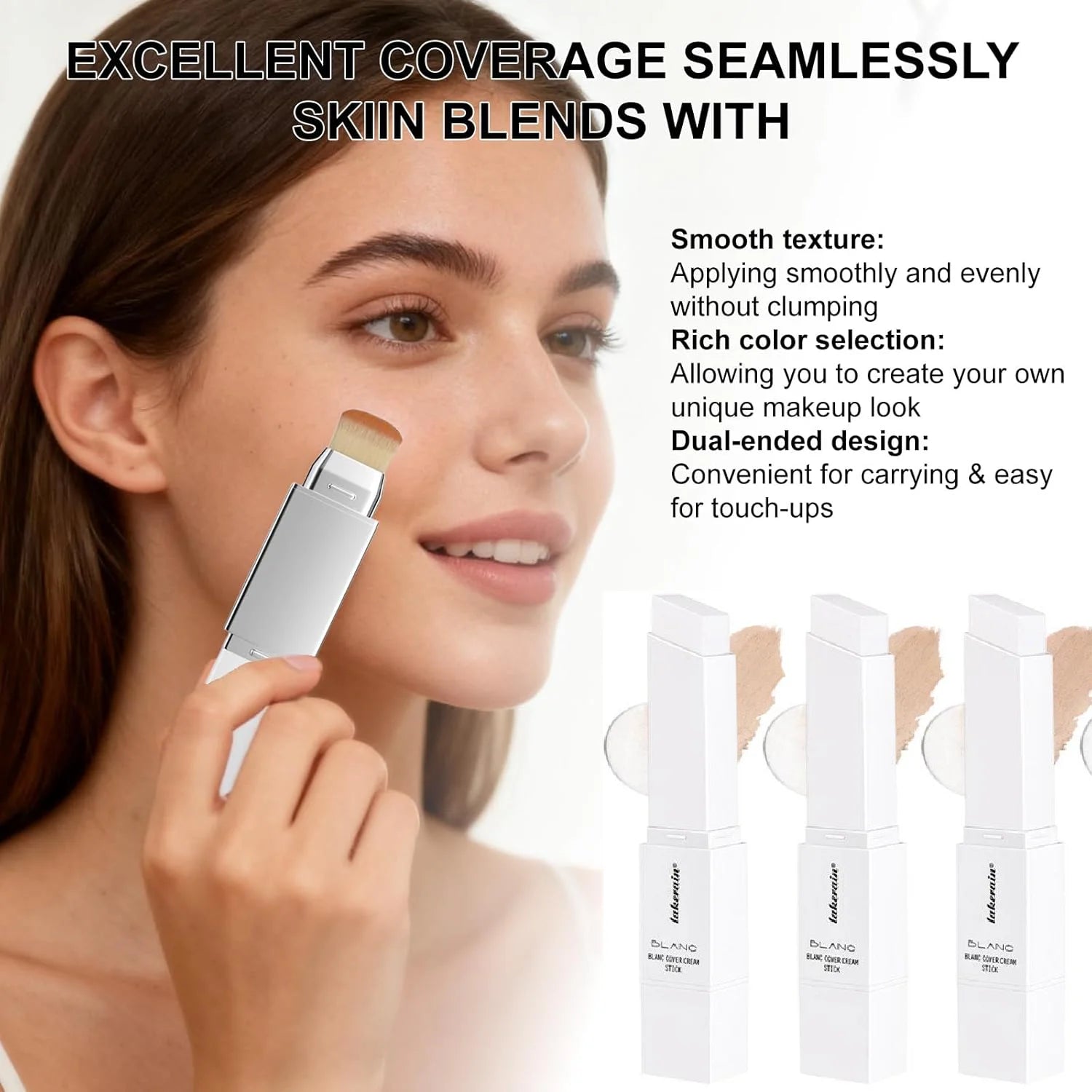 雙頭變色粉底液（附刷頭） - 方便日常使用