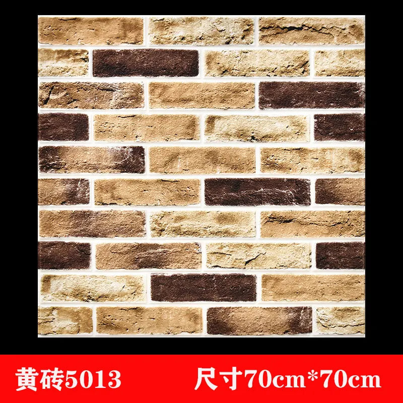 Wallpaper self-adhesive 3D three-dimensional wall stickers wall soft package shop decoration wall skirt wall board red brick - Daisan Mart