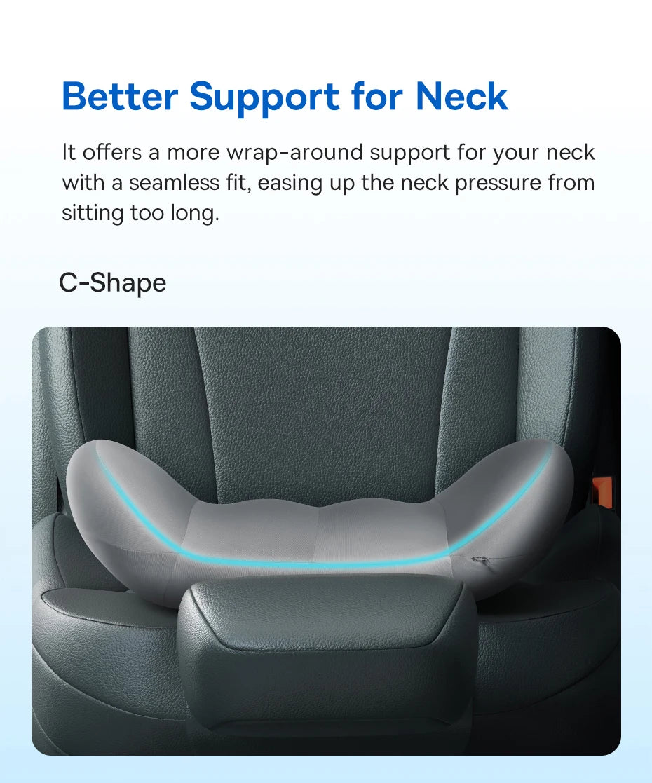 Baseus Car Neck Pillow Headrest Waist 3D Memory Foam Seat Support for Travel Neck Rest Breathable Car Back Lumbar Cushion Gadget - Daisan Mart