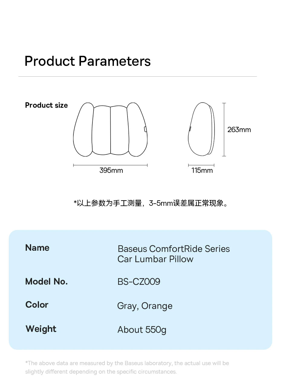 Baseus Car Neck Pillow Headrest Waist 3D Memory Foam Seat Support for Travel Neck Rest Breathable Car Back Lumbar Cushion Gadget - Daisan Mart