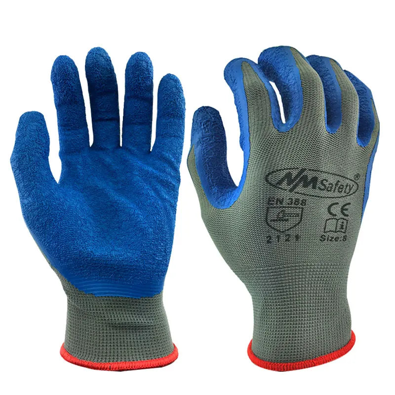24Pieces/12 Pairs Garden Working Latex Rubber Security Glove With Polyester Liner Industrial Safety Hand Work Gloves For Workman - Daisan Mart