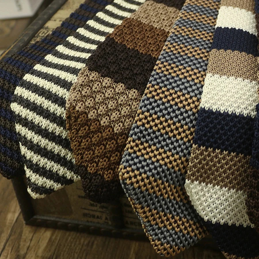 2025年新款青年條紋羊毛領帶，男女皆宜，適合參加派對