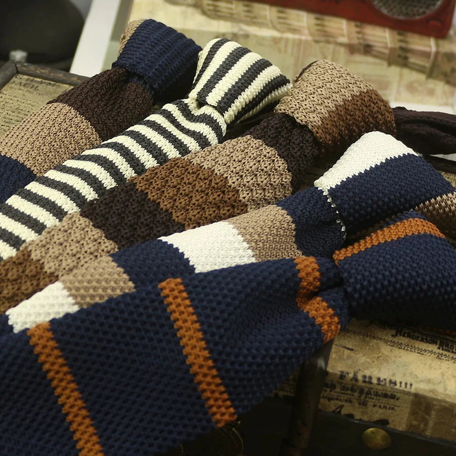 2025年新款青年條紋羊毛領帶，男女皆宜，適合參加派對