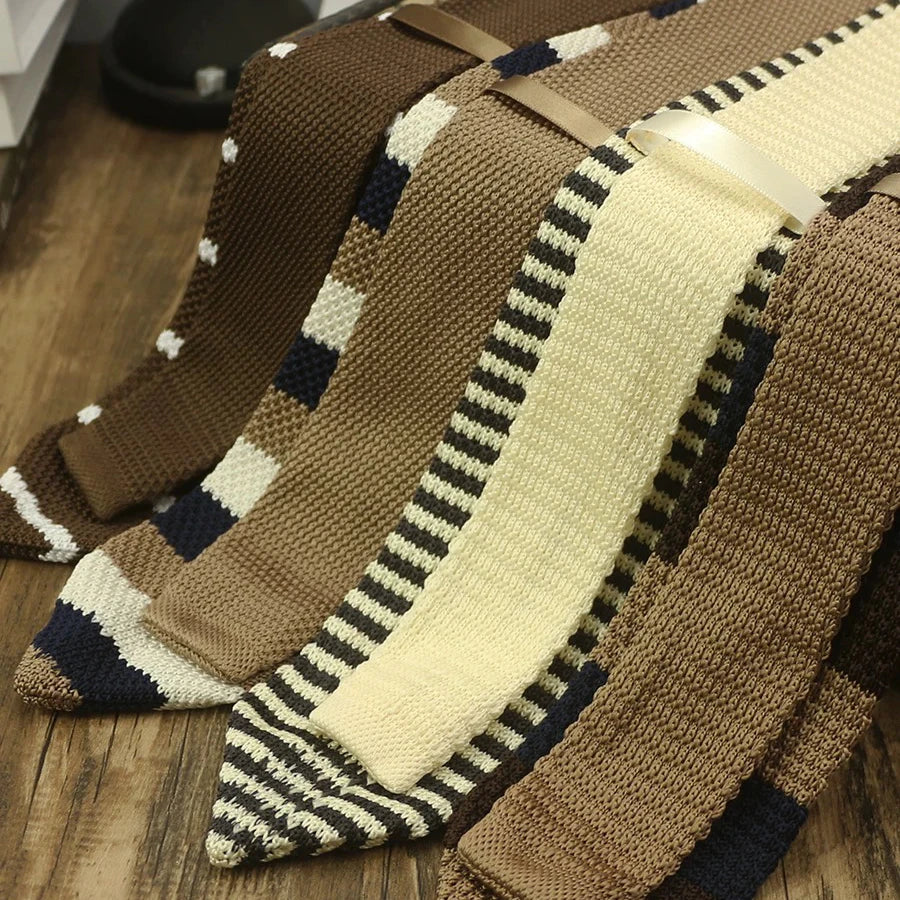 2025年新款青年條紋羊毛領帶，男女皆宜，適合參加派對