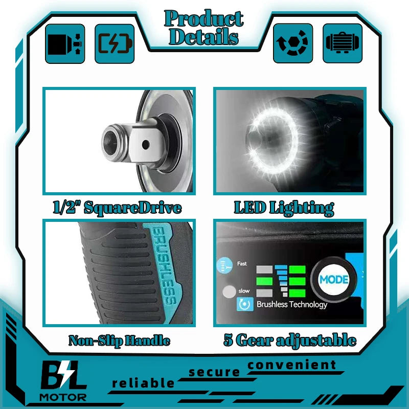Máy Siết Bu Lông Không Chổi Than 600N.M Dùng Pin 18V - Daisan Mart