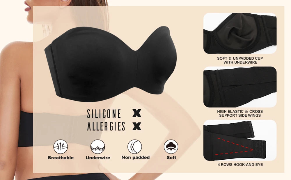 Áo Lót Nâng Ngực Không Dây Nâng Đỡ Cho Nữ Big Size - Daisan Mart