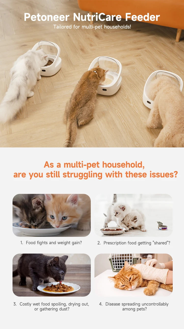 New Petoneer NutriCare Feeder Tailored For Multi-Pet Households Pet feeder Cat And Dog Feeder With App Global Version - Daisan Mart