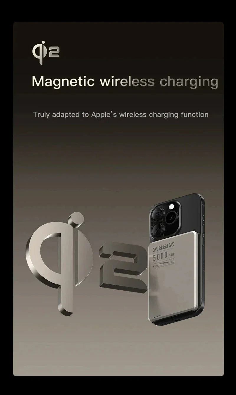 OnePlus Ultra-thin magnetic Power Bank 5000 mAh Wireless Metal MagSafe PD 20W Large Capacity Fast Charging Portable Power Bank - Daisan Mart