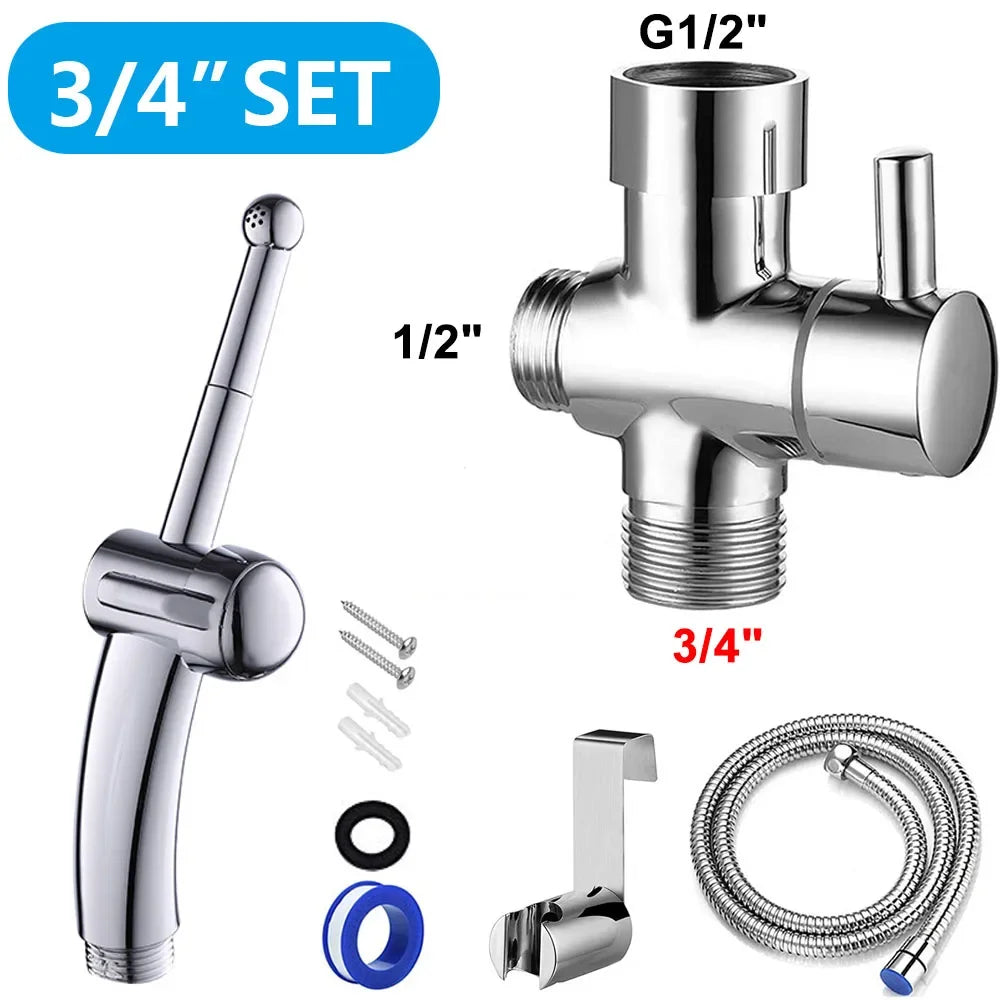 Shower Clean Body Woman Washer Spray Gun Head Vagina Flushing Toilet Bottom Vaginal Anal Implement Shower Head Bidet Set - Daisan Mart