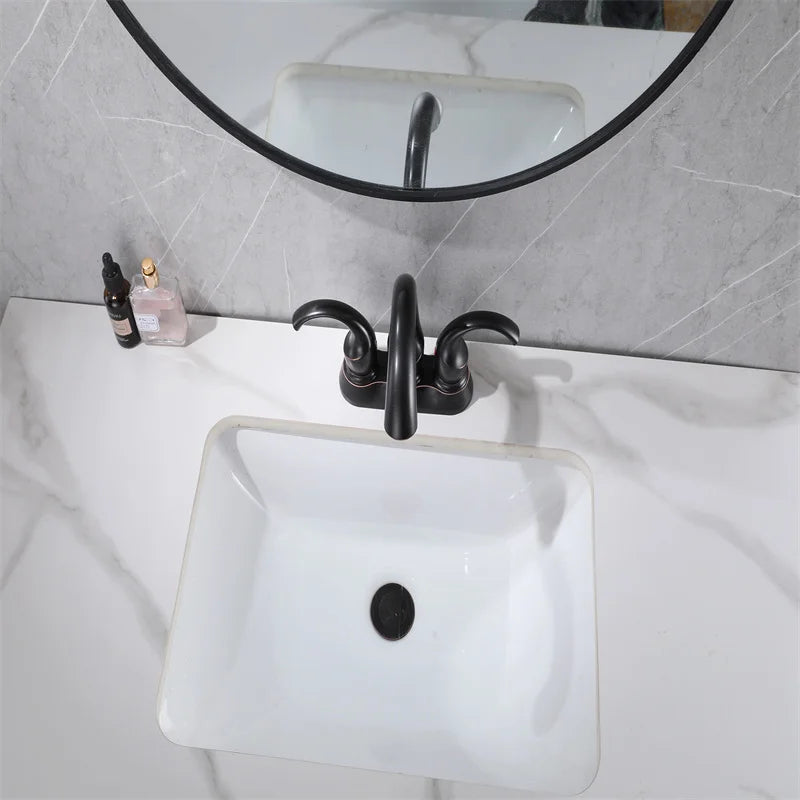 Modern Deck-Mounted Three Holes Basin Mixer Brass Bathroom Shower Faucet New Design 2-Handle Basin Faucet for Bathroom - Daisan Mart