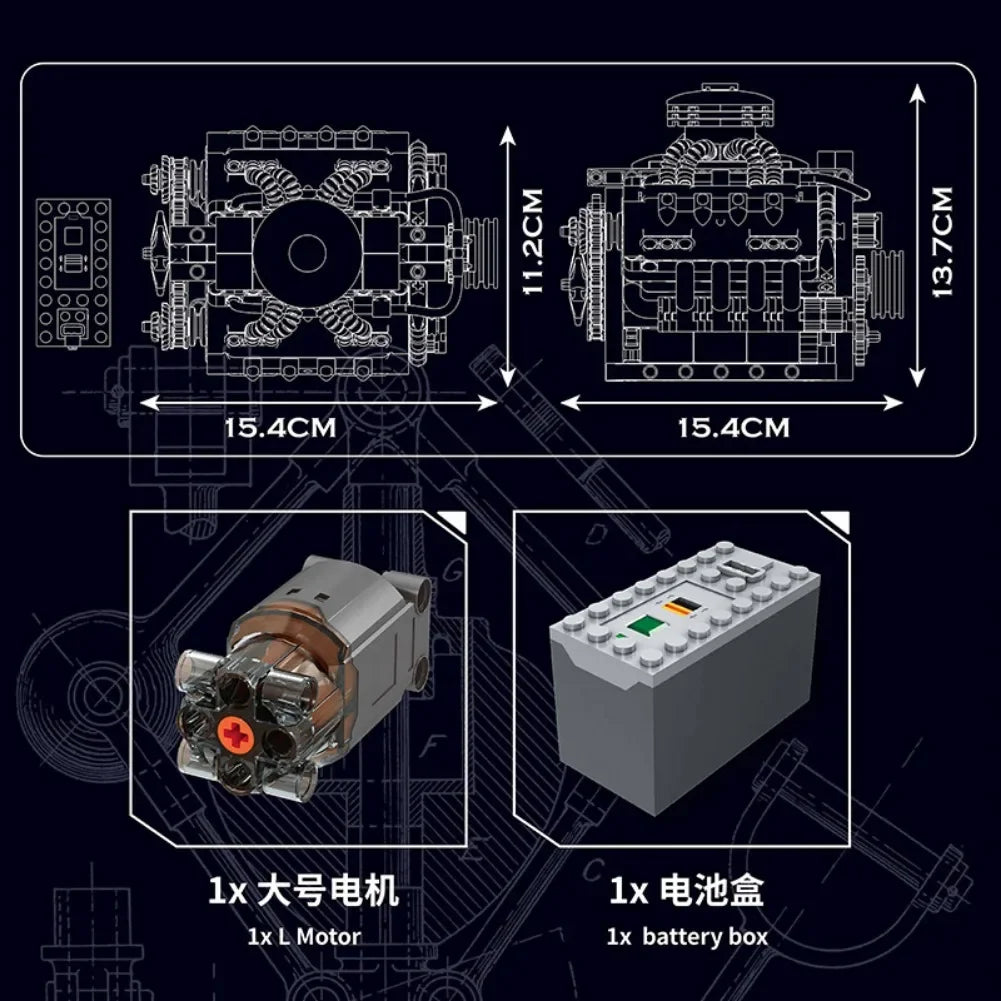 Động cơ Mô phỏng Mould King V8 LSX454 Lắp Ráp - Daisan Mart