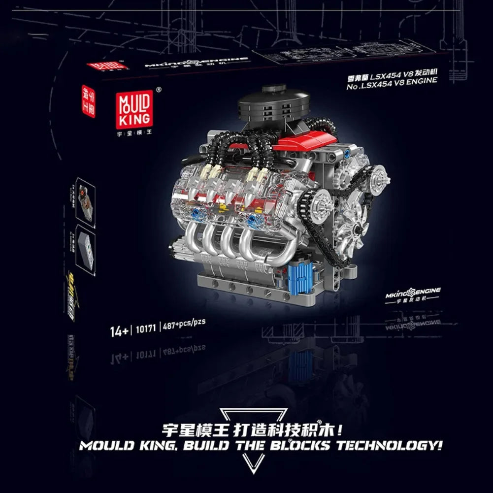 Động cơ Mô phỏng Mould King V8 LSX454 Lắp Ráp - Daisan Mart