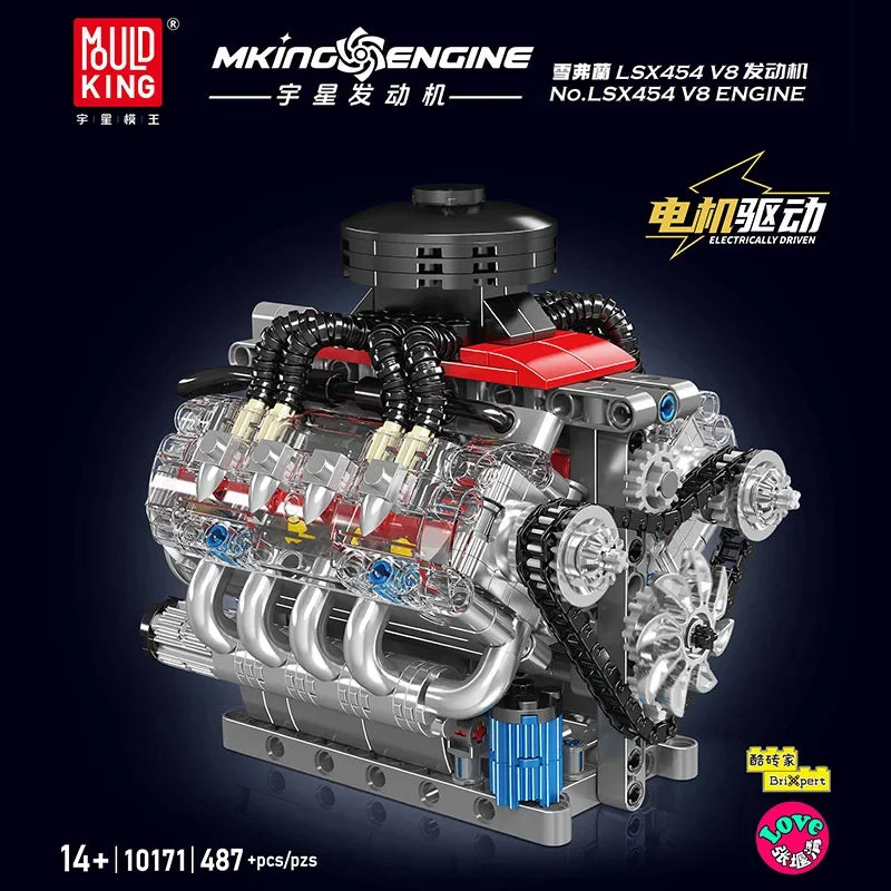 Động cơ Mô phỏng Mould King V8 LSX454 Lắp Ráp - Daisan Mart