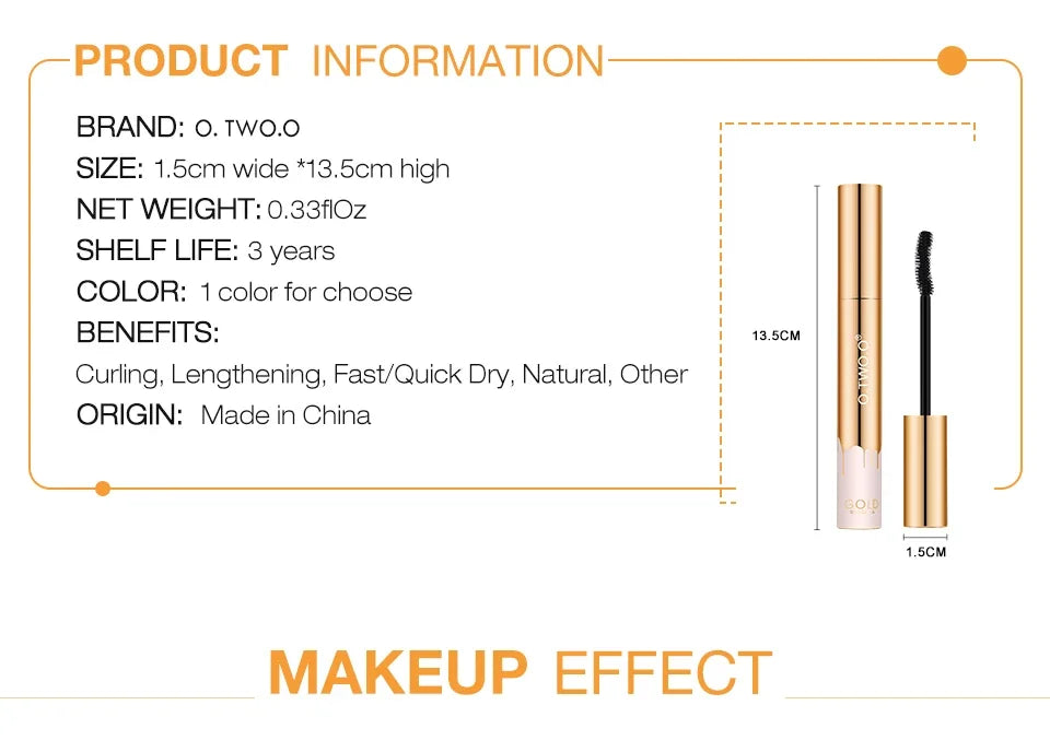 Mascara Dài Mi 3D Đen - Cọ Vàng Sang Trọng Bền Màu - Daisan Mart
