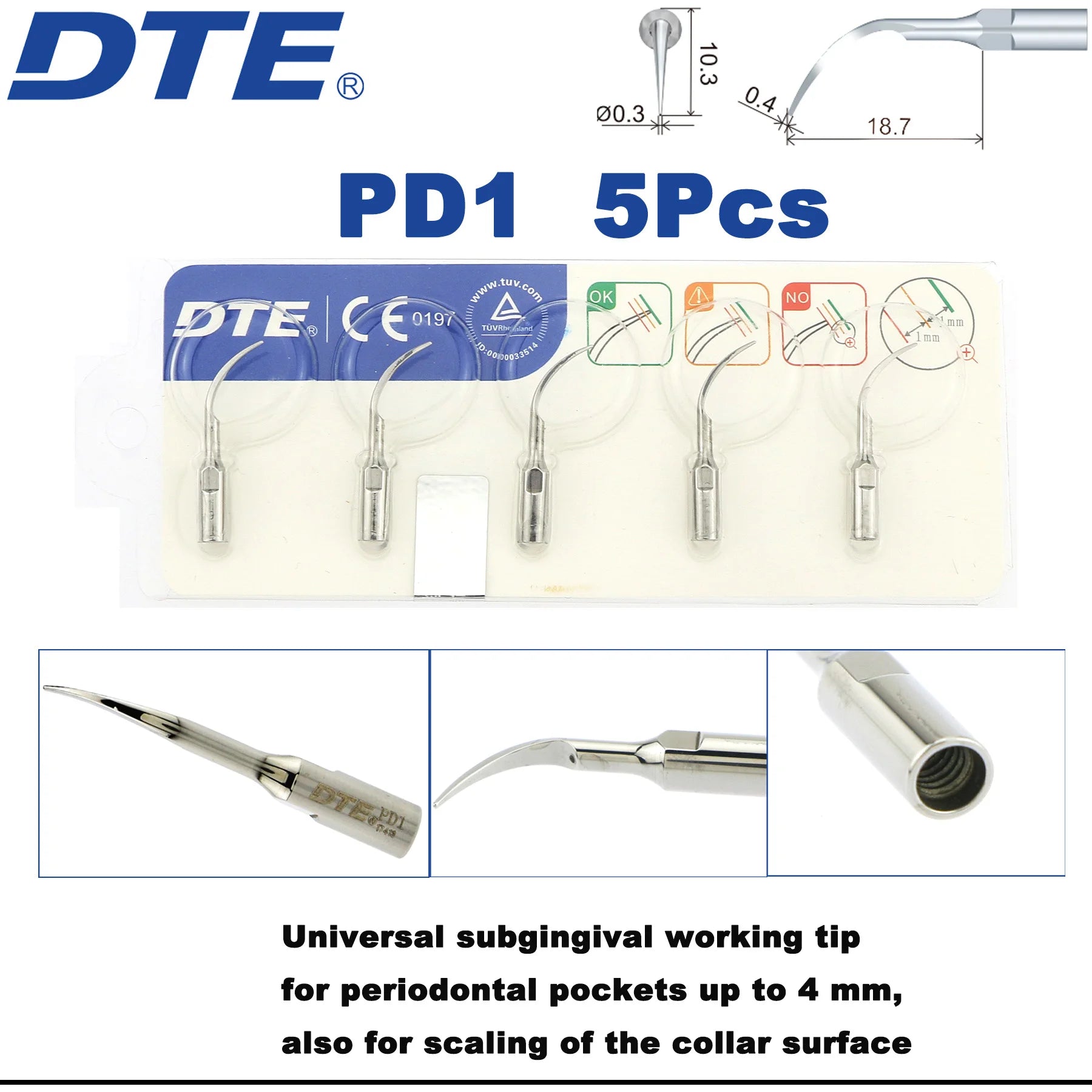 DTE Woodpecker Dental Ultrasonic Tips For Vibrators