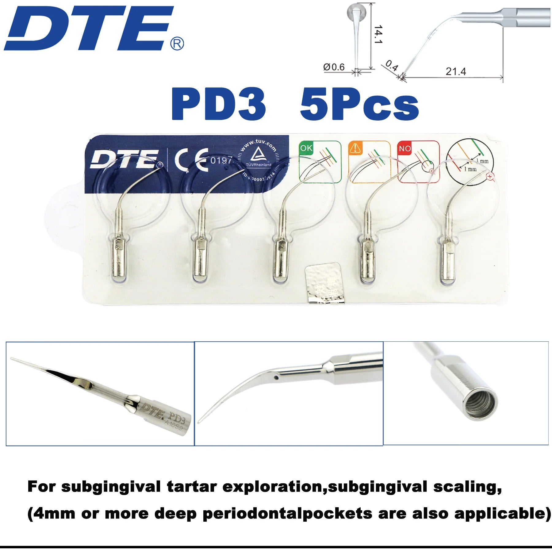 DTE Woodpecker Dental Ultrasonic Tips For Vibrators