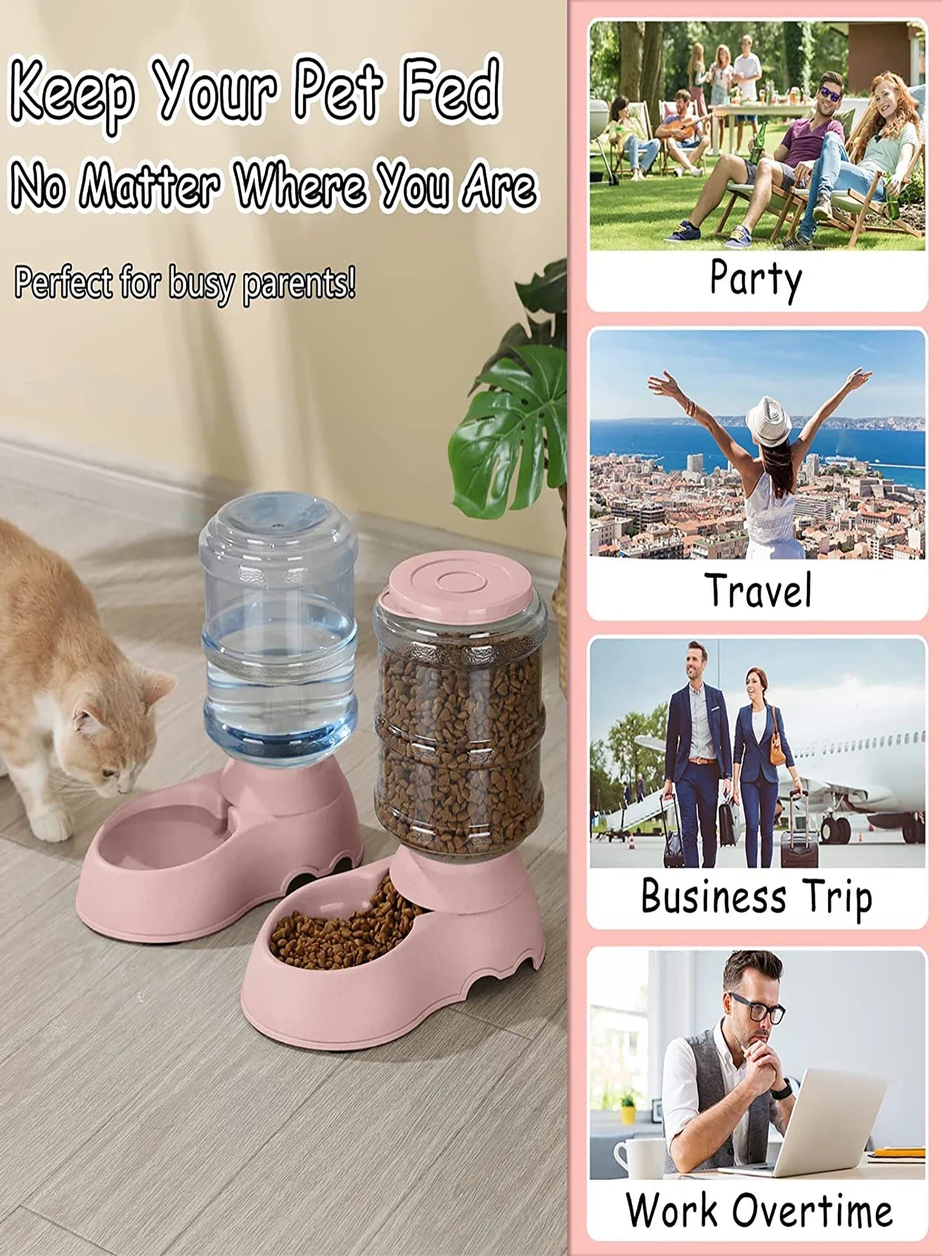 Automatic Water Dispenser Large Capacity Pet Feeder Small Dog Food Bowl  Cat Feeder Drinking Bowl Pet Feeding Drinker Water Bowl - Daisan Mart